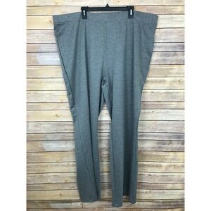 Woman Within Pants Womens 30W Tall Gray Ponte Knit Bootcut Mid‎ Rise Pull On
